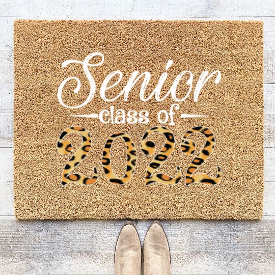 Senior Class Of 2022 Leopard Print Coir Doormats