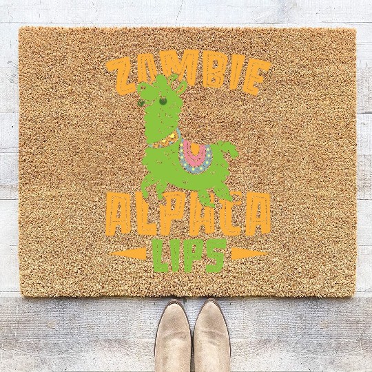 Zombie Alpacalips Llama Lover Alpaca Whisperer Coir Doormats