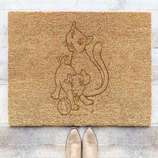 Cat And Dog Brown Coir Doormats