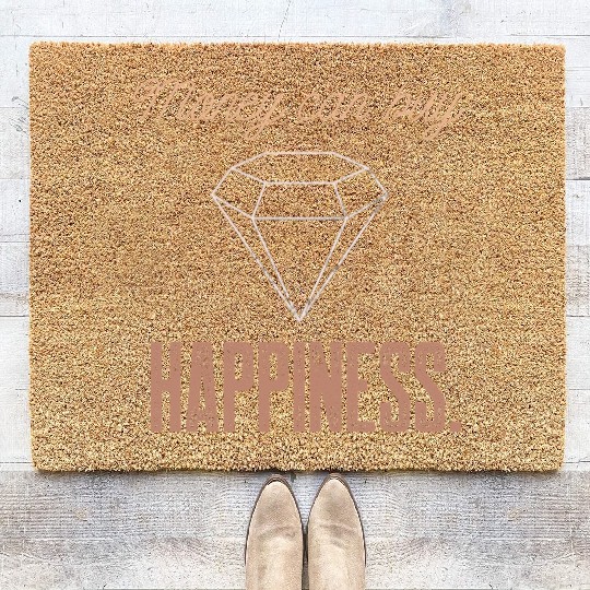Jewelry Bling Money Can Buy Happiness Funny Diamon Coir Doormats