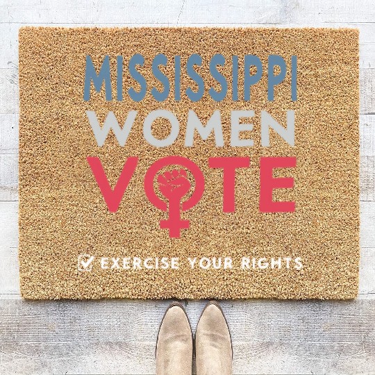 Mississippi Women Vote Voter 2022 Election Coir Doormats