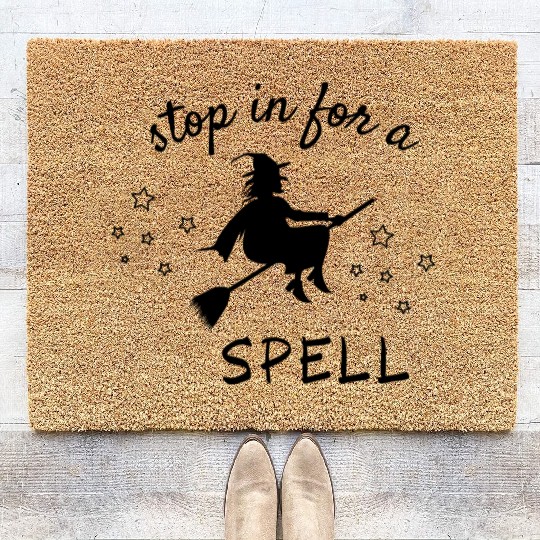 Stop in For a Spell Witch Coir Doormats