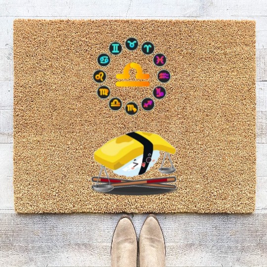 Japanese Sushi Funny Libra Zodiac Sushi Lover Pun Coir Doormats