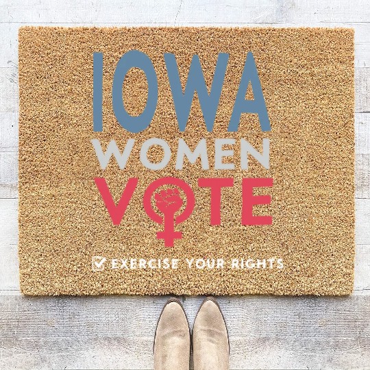 Iowa Women Vote Voter 2022 Election Feminist Coir Doormats