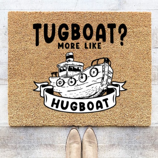 Tugboat Hugging Boat Owner Sailing Hug Coir Doormats