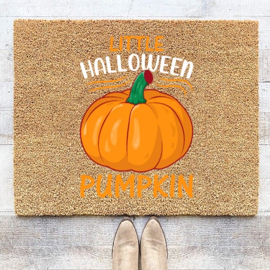 Little Halloween Pumpkin I Halloween Newborn Baby Coir Doormats