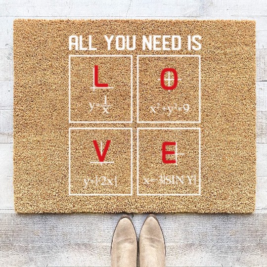 all you need is love Math Design Coir Doormats
