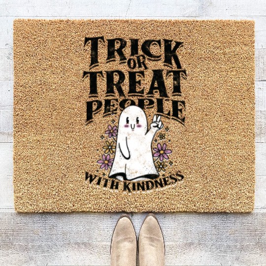 Trick or treat people with kindness - trick or Coir Doormats
