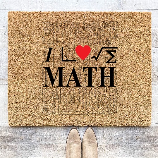i love math Coir Doormats