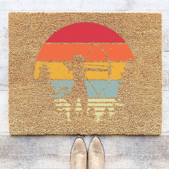 Archery Lady Bows And Arrows Hunting Sports Coir Doormats