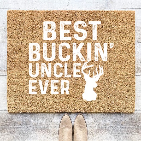 Best Buckin' Uncle Ever Deer Hunters Coir Doormats