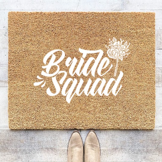 Bride Squad Wedding Bachelorette Party Cute Coir Doormats