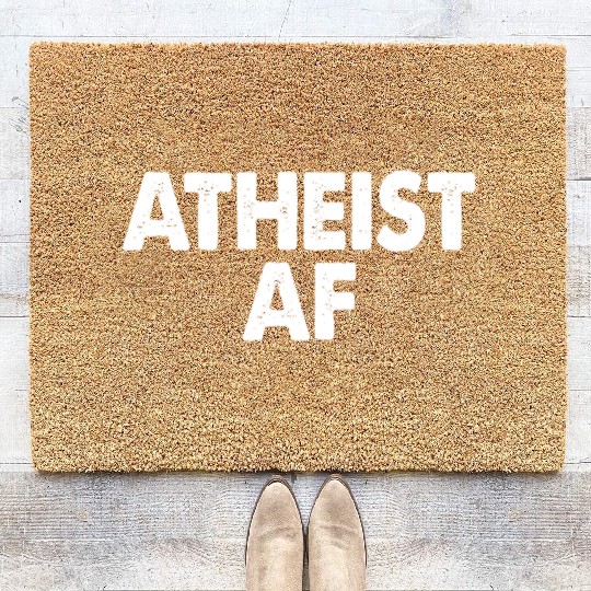 Atheist Atheism Agnostic Coir Doormats