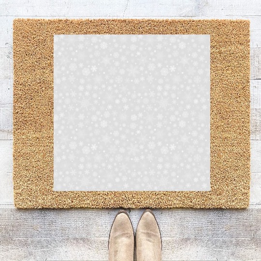Grey Snowflakes Pattern Coir Doormats