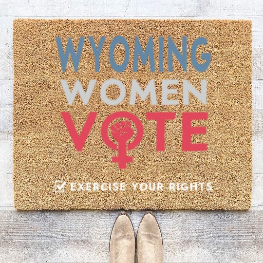 Wyoming Women Vote Voter 2022 Election Feminist Coir Doormats