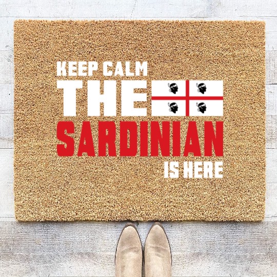Keep Calm Sardinia flag design Coir Doormats