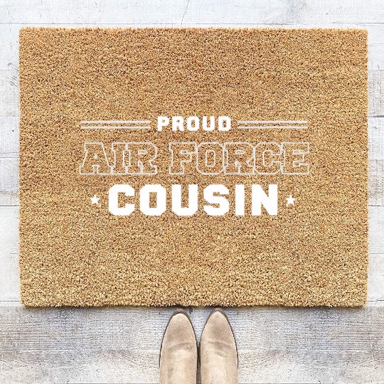 Womens Proud US Air Force Cousin Military Pride Coir Doormats