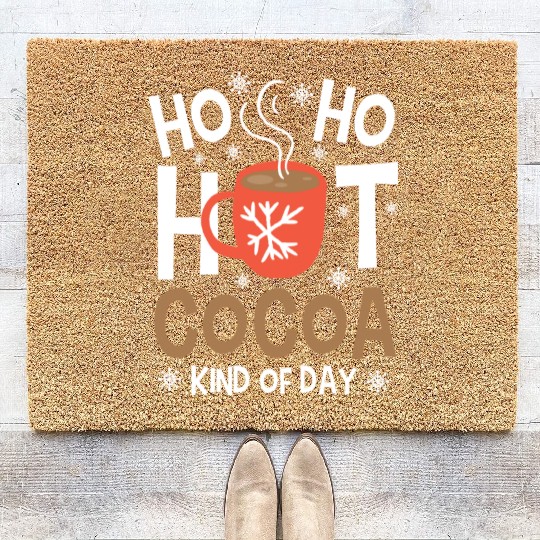 Christmas Funny Ho Ho Hot Cocoa Xmas Holiday Gift Coir Doormats