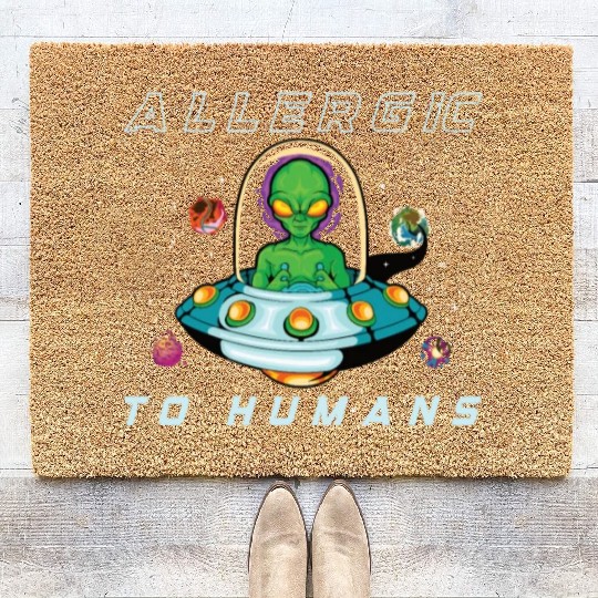 Alien Extraterrestrial Area 51 UFO Space Geek Gift Coir Doormats