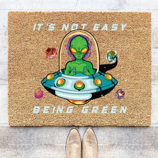 Alien Extraterrestrial Area 51 UFO Space Geek Gift Coir Doormats