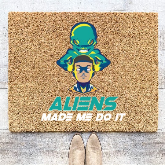 Alien Extraterrestrial Area 51 UFO Space Geek Gift Coir Doormats