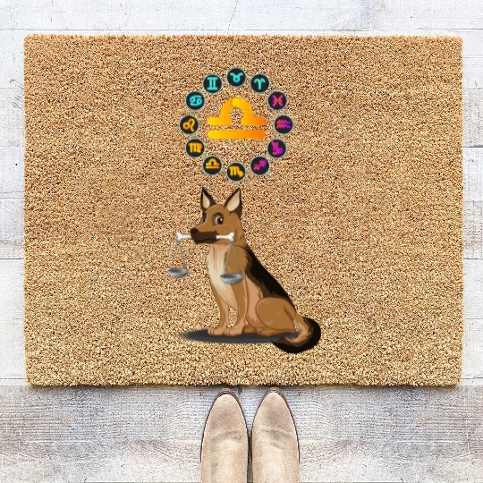 Funny Dog Lover Horoscope Libra Zodiac Sign Cool Coir Doormats