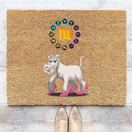 Funny Dog Lover Horoscope Virgo Zodiac Sign Cool Coir Doormats