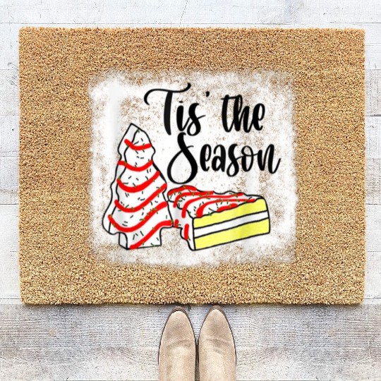 Little Tis The Season Christmas Tree Cakes Debbie Coir Doormats