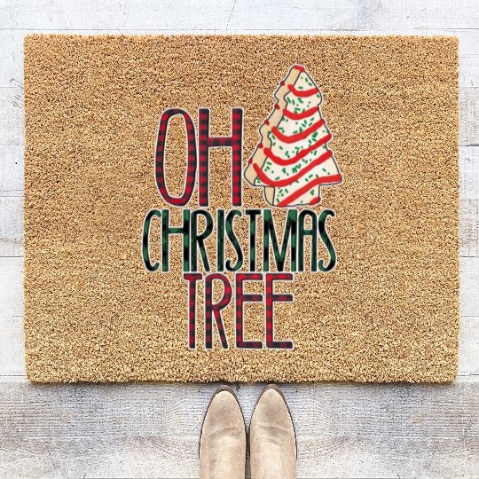 Oh Christmas Tree Funny Xmas Tree Cake Coir Doormats