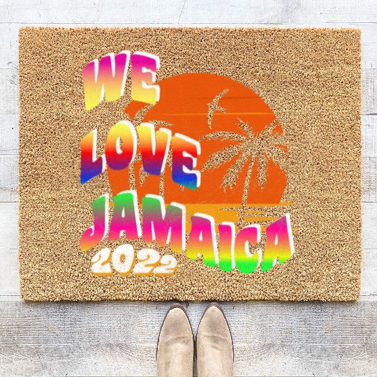 We love Jamaica family vacation 2022 Coir Doormats
