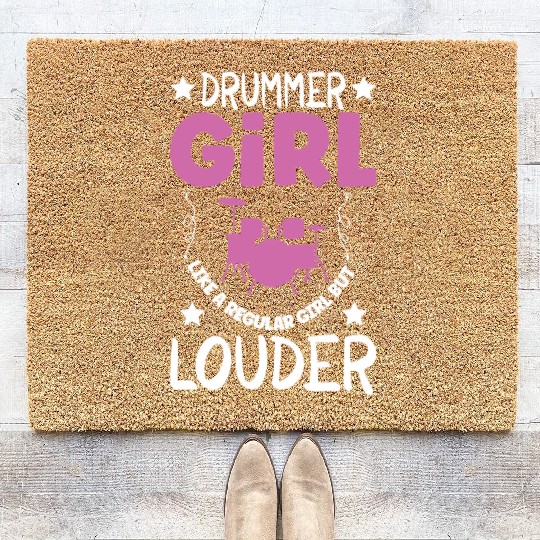 Drummer Drums Music Drum Set Drumming Coir Doormats
