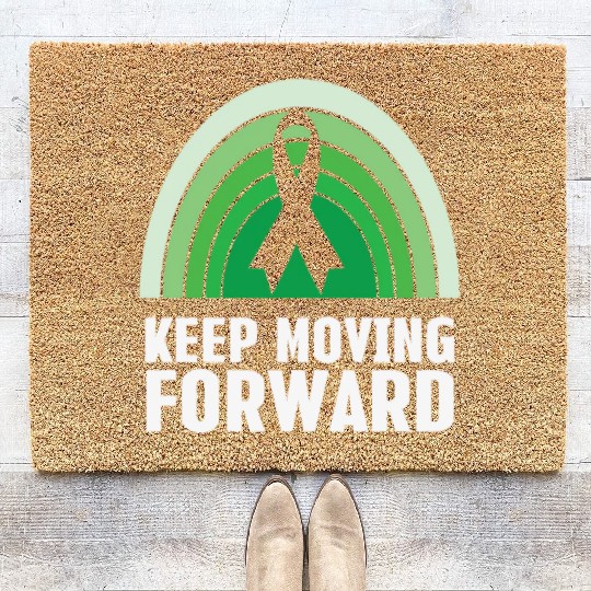 Keep Moving Forward Mental Health Retro Vintage Coir Doormats