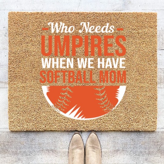Mothers Day Softball Pitcher Catcher Softball Mom Coir Doormats