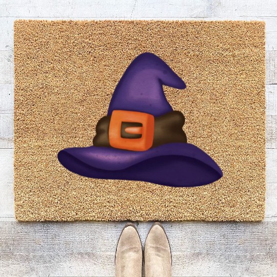 Halloween Witch Hat Coir Doormats