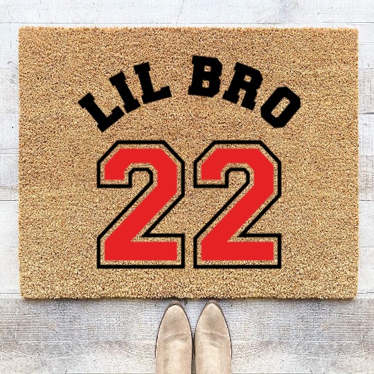 Lil Bro 2022 Little Brother Baby Family Birth Boy Coir Doormats