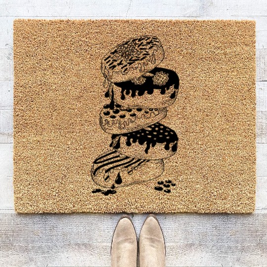 Donut Food Foodie Sweet Bakery Chocolate Donuts Coir Doormats