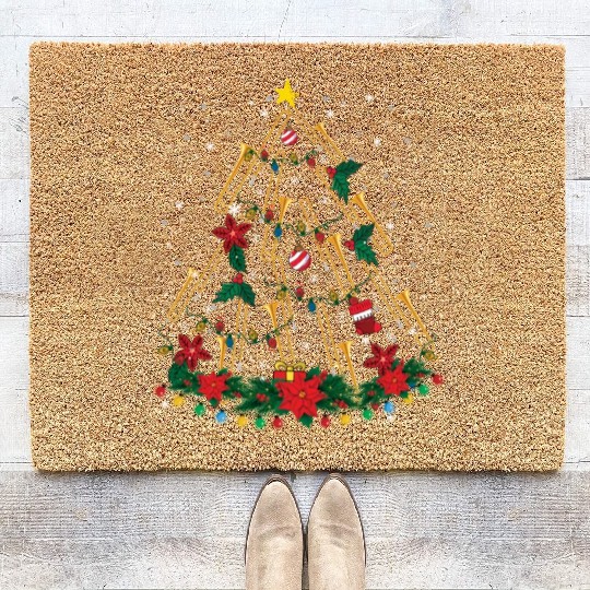 Trombone Christmas Tree Ornaments Funny Music Band Coir Doormats