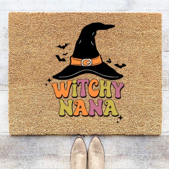Witchy Mama Halloween Grandma Coir Doormats