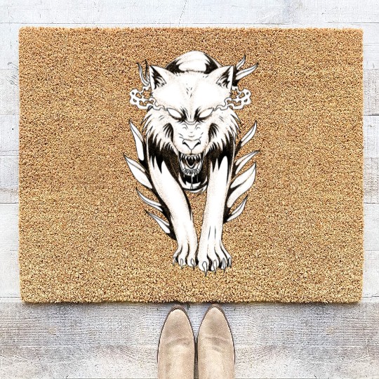 Angry Demon Wolf Coir Doormats