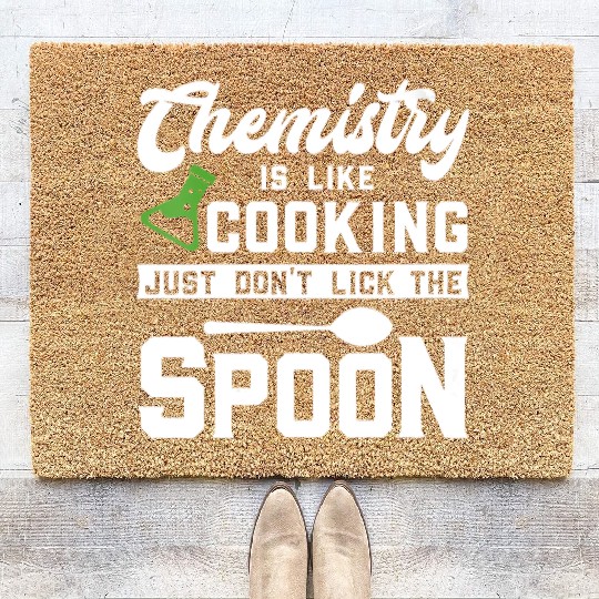Womens Chemistry Is Like Cooking Science Lover Coir Doormats