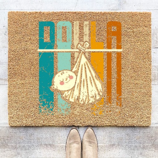 Retro Vintage Doula Coir Doormats