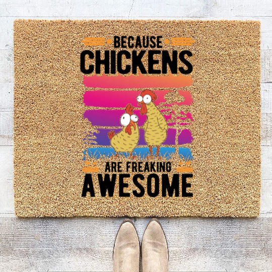Chickens Farmer Chicken Coop Coir Doormats