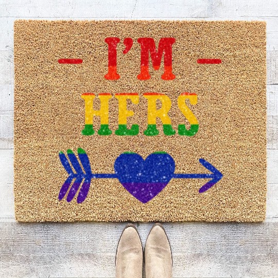 I'm Hers Lesbian Couple Matching Coir Doormats