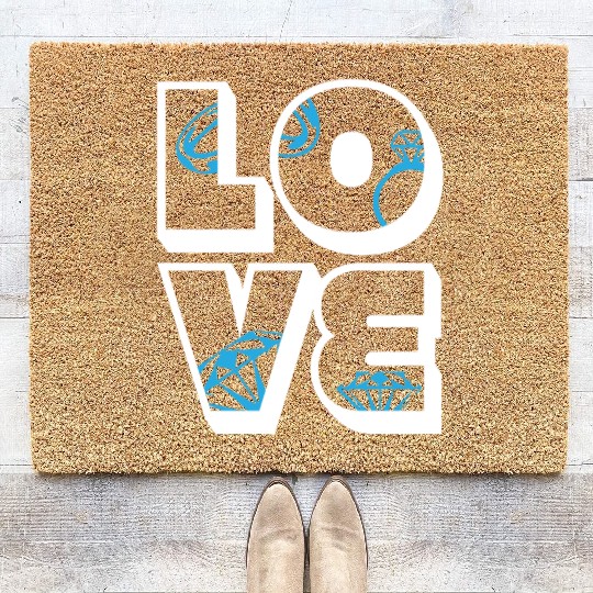 Jewelry Love Diamond Stone Jewellery Gemstone Coir Doormats