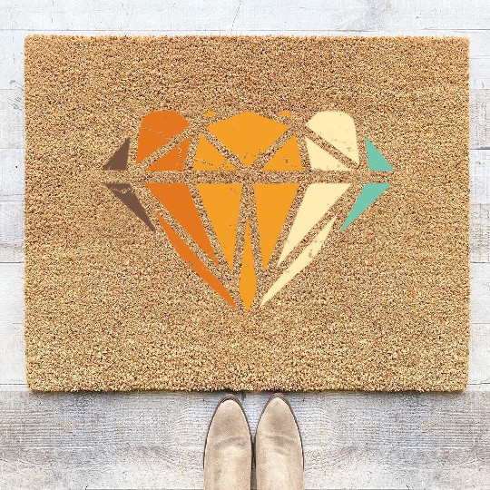 Vintage Diamond Gemstone Jewelry Jeweler Coral Coir Doormats