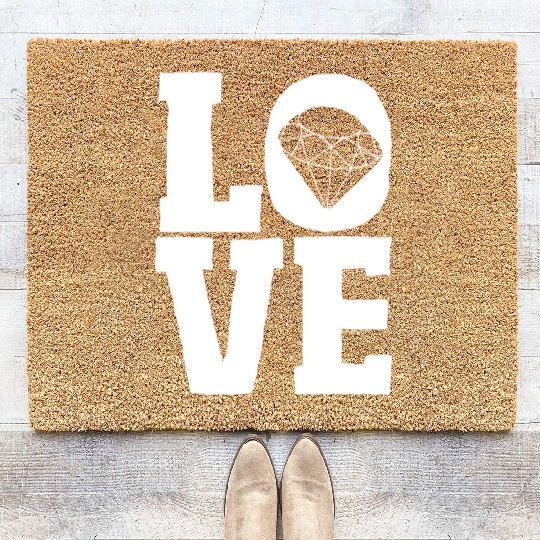 Jewelry Love Diamond Stone Jewellery Gemstone Coir Doormats