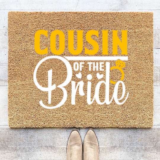 Cousin Of The Bride Wedding Party Matching Gift Coir Doormats