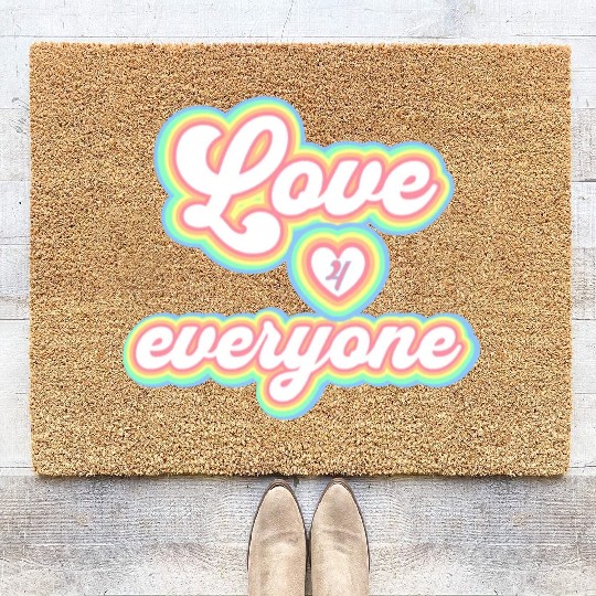 Rainbow unisex love for everyone Coir Doormats