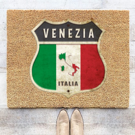 Venezia Italy coat of arms flags design Coir Doormats
