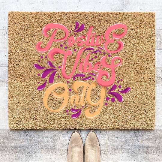Positive Vibes Only Coir Doormats